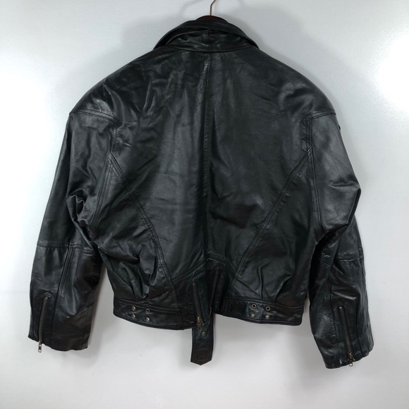Fox Run Vintage 90’s Leather Moto Jacket Size L - Picture 4 of 7